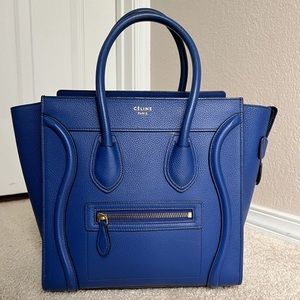 Celine Micro Luggage Handbag Indigo Blue